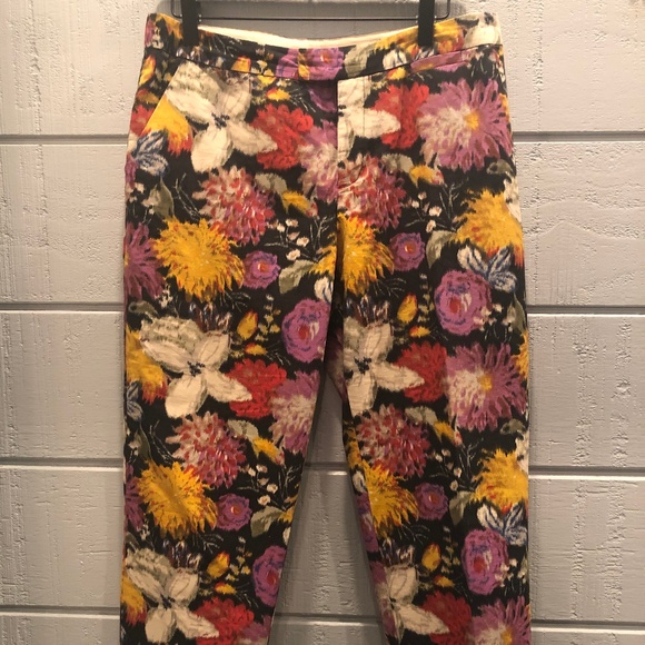 Elevenses Anthropologie Fall Floral Pants Meas! - Picture 2 of 6